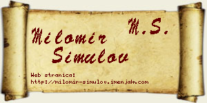 Milomir Simulov vizit kartica
